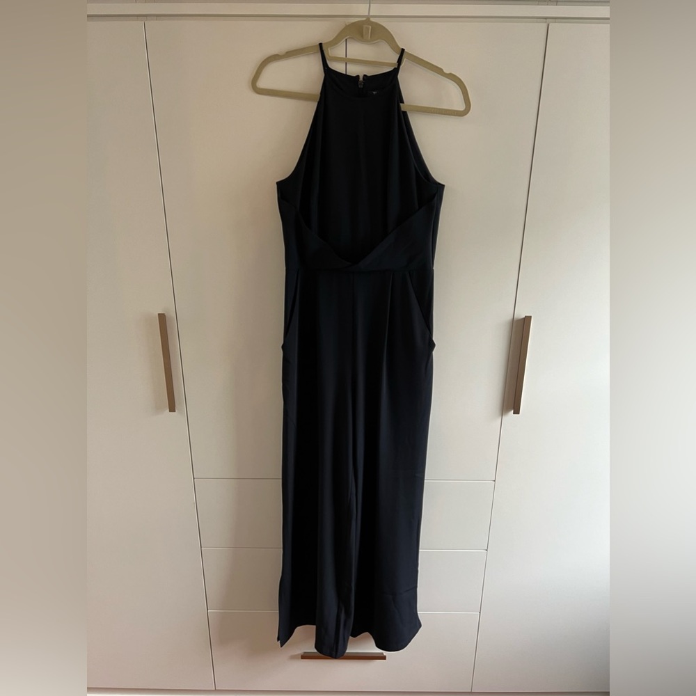 Navy Tahari high neck jumpsuit